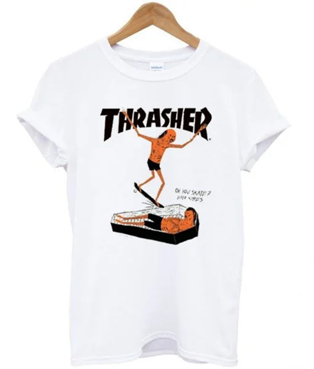 Thrasher Oh You Skate who cares t-shirt Hoodie, Sweatshirt | VibeTeeNation.com