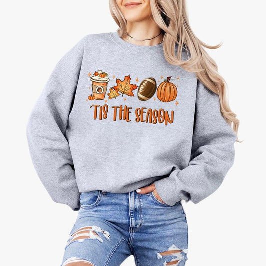 Tis The Season, Fall Coffee Shirt, Football Latte Leaves Shirt, Coffee Lovers TShirt for Her, Comfort Shirt for Mom, Autumn Tee for Mama, Pumpkin Spice Latte, Fall Coffee TShirt, Pumpkin Spice Tee, Thanksgiving Shirt, Cute Fall Shirt, Women Top