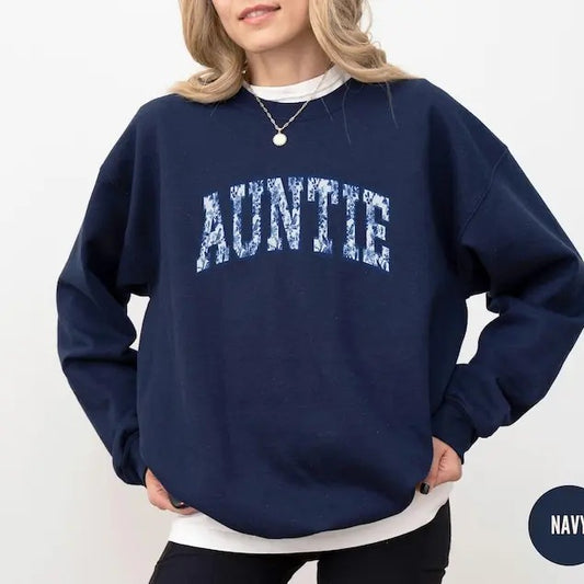 Toile Du Jouy Auntie Sweatshirt, Floral Aunt Crewneck, Pregnancy Announcement, New Aunt Gift,Sister Mothers Day Gift,Coquette Aunt Birthday
