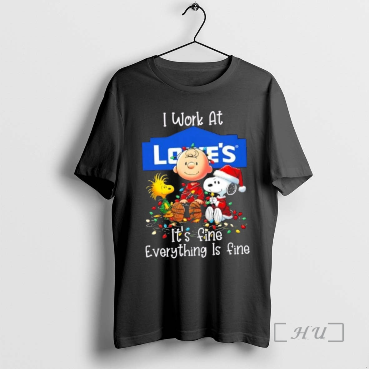 Trending Peanuts Snoopy X Charlie Brown I Work At Lowes Its Fine Everything Is Fine T-Shirts, Hoodie, Sweatshirt