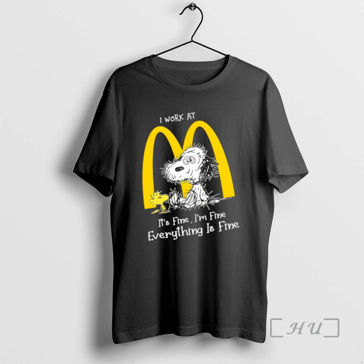 Trending Tired Snoopy And Woodstock I Work At Mcdonalds Its Fine Im Fine Everything Is T-Shirts, Hoodie, Sweatshirt
