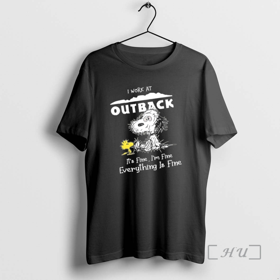 Trending Tired Snoopy And Woodstock I Work At Outback Steakhouse Its Fine Im Fine Everything T-Shirts, Hoodie, Sweatshirt
