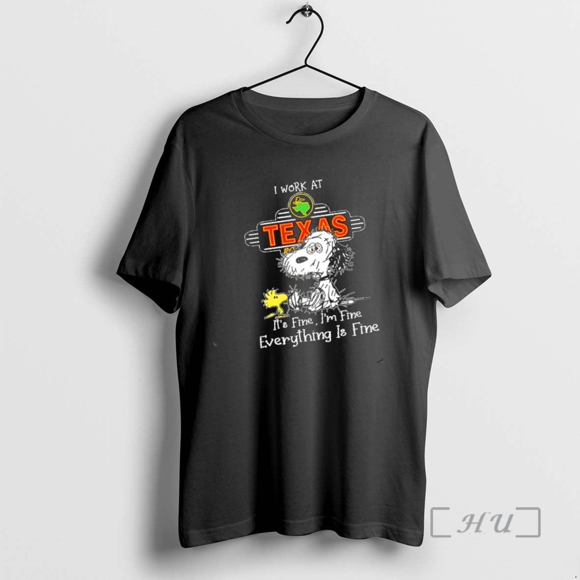 Trending Tired Snoopy And Woodstock I Work At Texas Roadhouse Its Fine Im Fine Everything T-Shirts, Hoodie, Sweatshirt