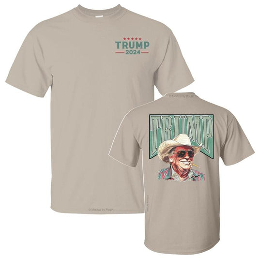 Trump Daddy Western Cowboy Shirt, Make America Great Again, Trump Supporters, 2 Sided Graphic Printed Unisex Classic Comfort Cotton T-Shirts