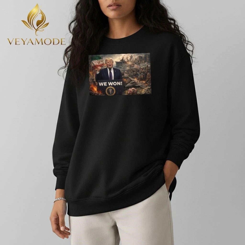 Trump declared we won, ignore war and protests tee