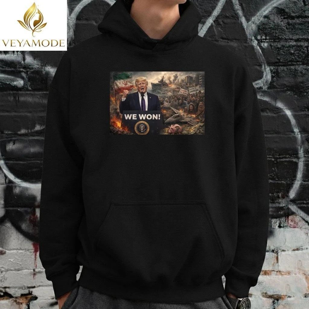 Trump declared we won, ignore war and protests tee