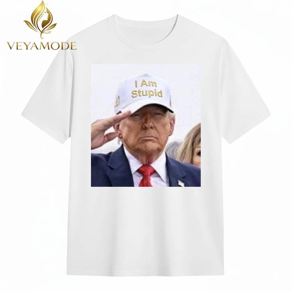Trump wear hat I am stupid tee