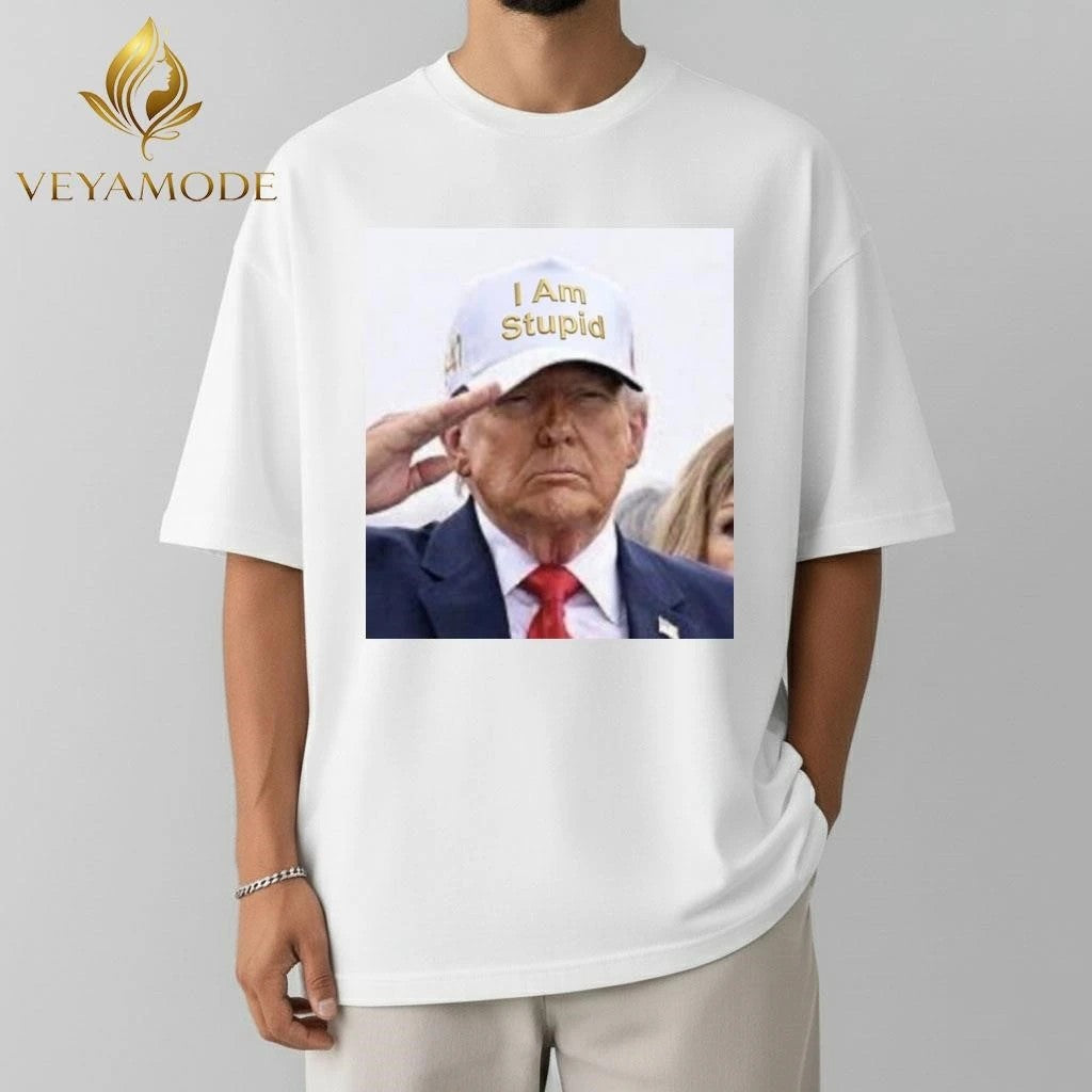 Trump wear hat I am stupid tee