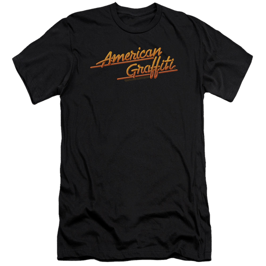 American Graffiti Neon Logo - Men's Premium Slim Fit T-Shirt