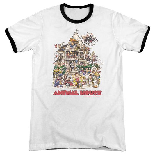 Animal House Poster Art Heather Ringer Mens T Shirt White