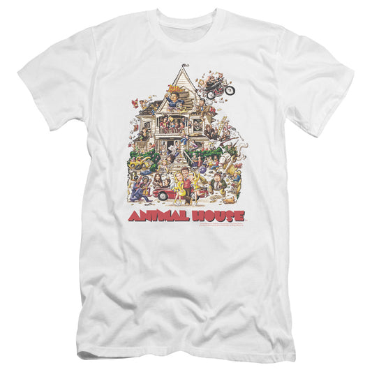 Animal House Poster Art Premium Bella Canvas Slim Fit Mens T Shirt White