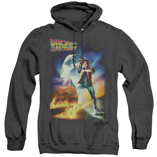 Back To The Future Poster Mens Heather Hoodie Black