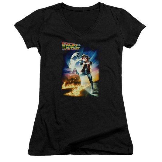 Back To The Future Poster - Juniors V-Neck T-Shirt