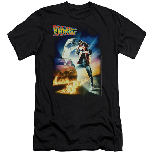 Back To The Future Poster Premium Bella Canvas Slim Fit Mens T Shirt Black