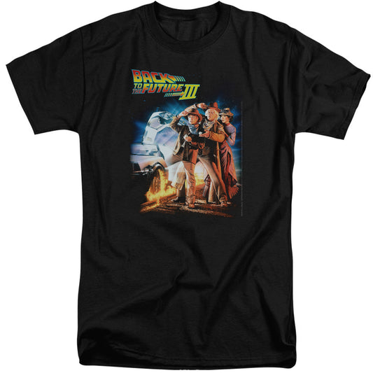 Back To The Future Iii Poster Mens Tall T Shirt Black Black