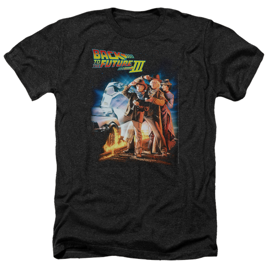 Back to the Future III Poster - Men's Heather T-Shirt