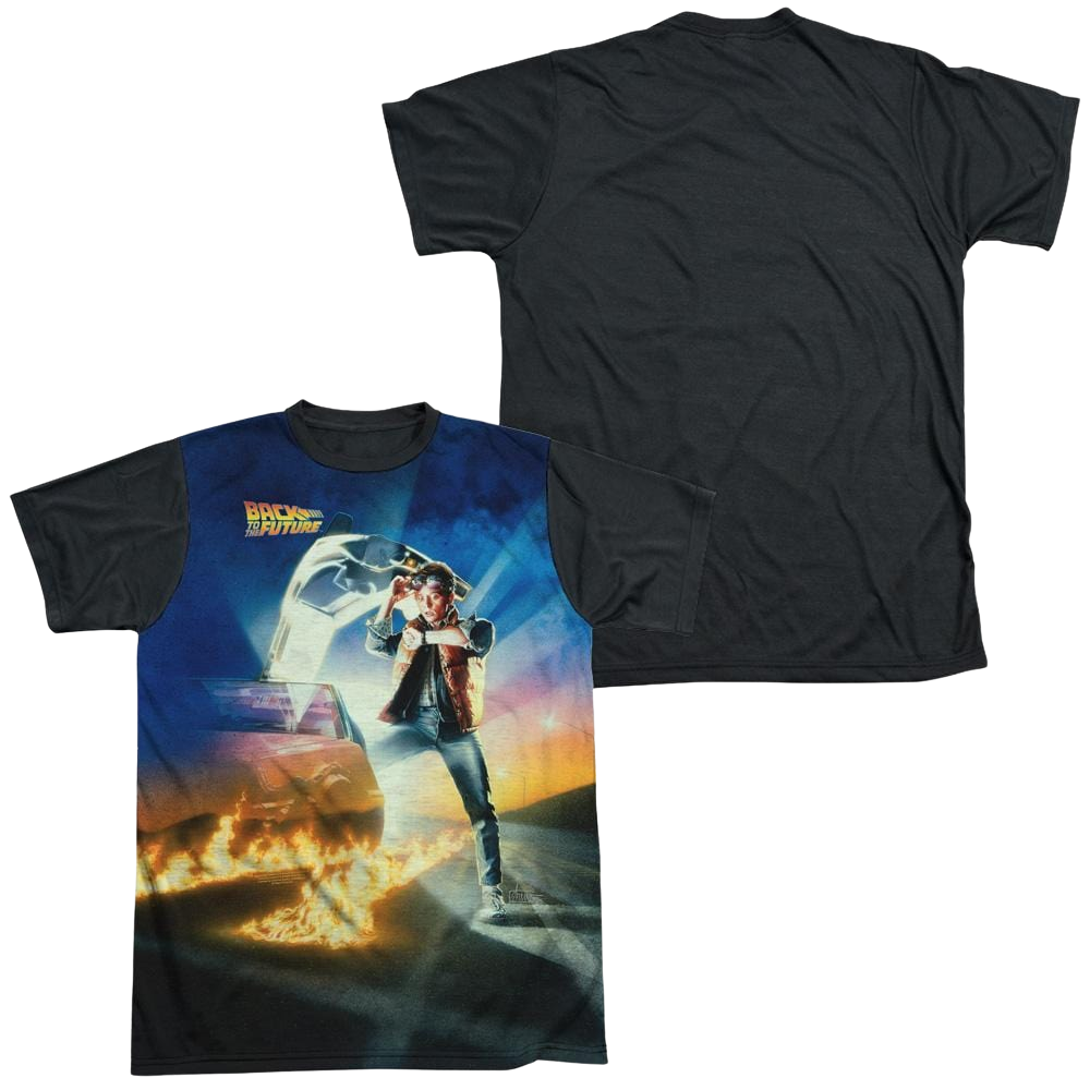 Back To The Future Movie Poster - Men's Black Back T-Shirt