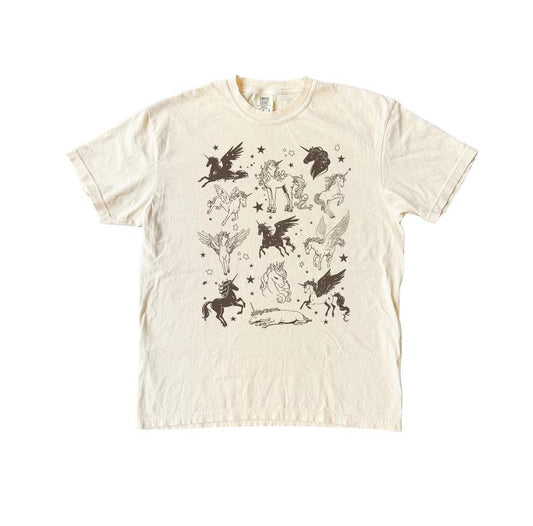 Unicorns and Pegasus T-shirt, Vintage Comfort Colors Shirt