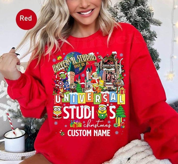 Universal Studios Christmas Sweatshirt, Universal Family Christmas Sweatshirt, Universal Studios Trip Sweatshirt, 's Merry Christmas Party 2023 Sweatshirt