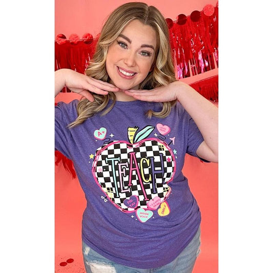 Valentine Apple Teach Graphic T-Shirt