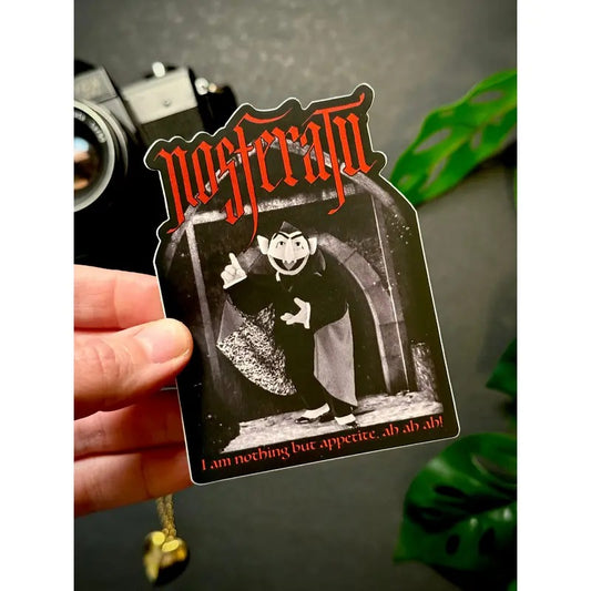 Vampire Puppet Sticker, Nosferatu inspired 4x4 inches large vinyl