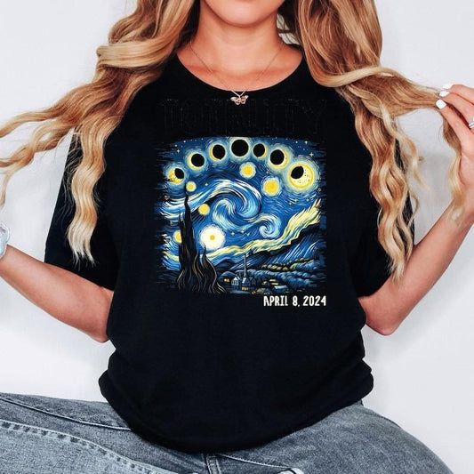 Van Gogh Total Solar Eclipse 2024 Shirt, Celestial Shirt, April 8th 2024 Shirt, Eclipse Event 2024 Shirt, Stargazer Astronomy Lover