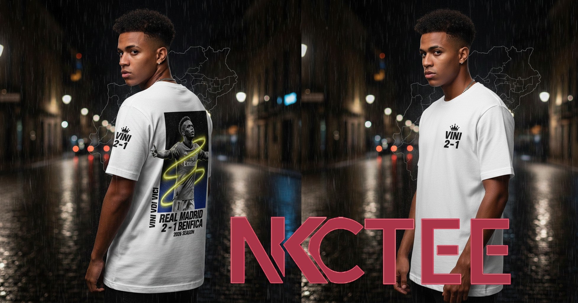 Vinicius Jr.’s T-shirt after scoring the winning goal for Real Madrid in their 2-1 victory over Benfica