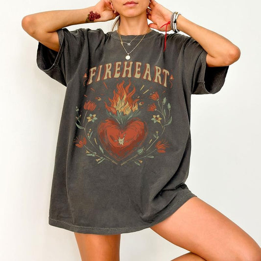 Vintage Fire-heart Shirt, To Whatever End T-shirt, Throne of Glass Comfort Colors Shirt, SJM quotes, SJM Merch, You Do Not Yield T-Shirt