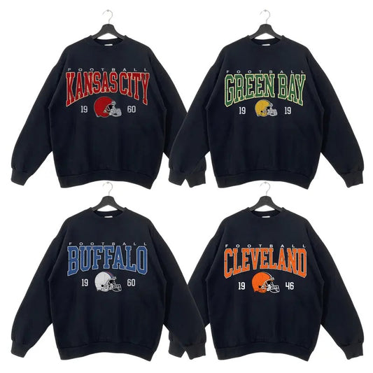 Vintage Football Big Words Logo Sweatshirt Black Color, Hometown Football Sweatshirt, Vintage Graphic Tees, Football Fan Gift, Unisex Sweatshirts