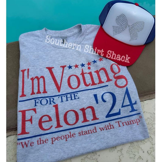 Voting fel0n 2024 graphic tee