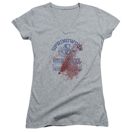 A Nightmare on Elm Street Springwood High Victim - Juniors V-Neck T-Shirt