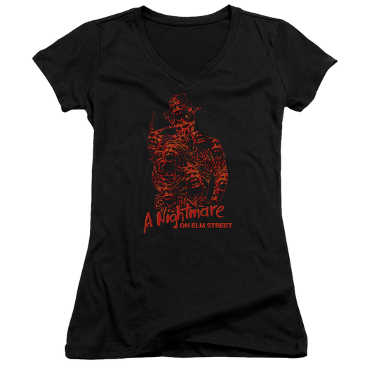 A Nightmare on Elm Street Chest Of Souls - Juniors V-Neck T-Shirt