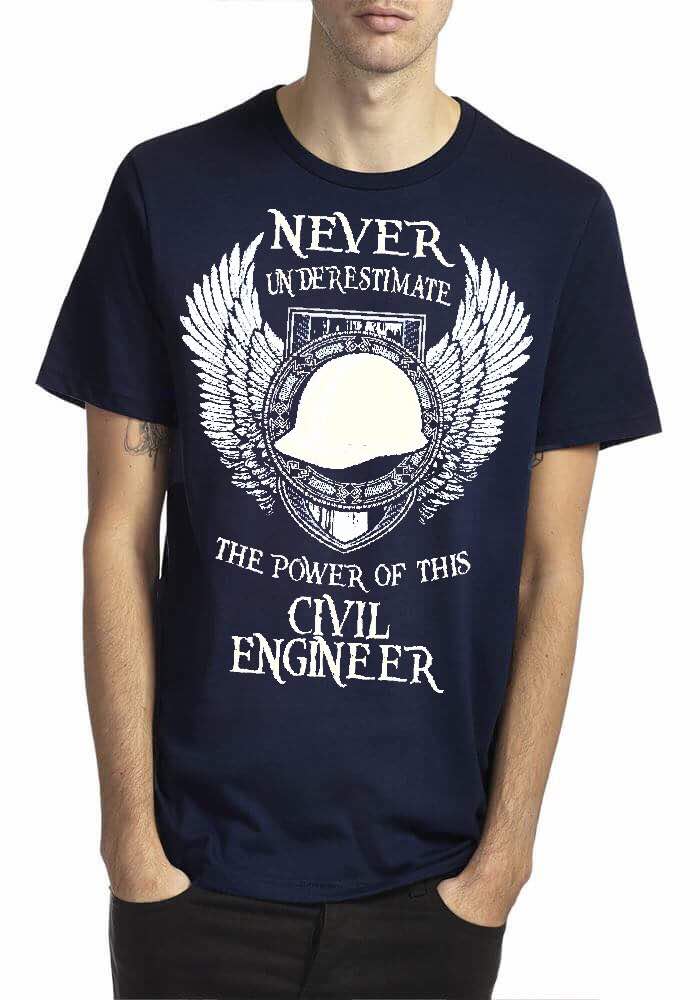 Never Under Estimate The Power Of This Civil Engineer Navy Blue T-Shirt Hoodie, Sweatshirt | VibeTeeNation.com