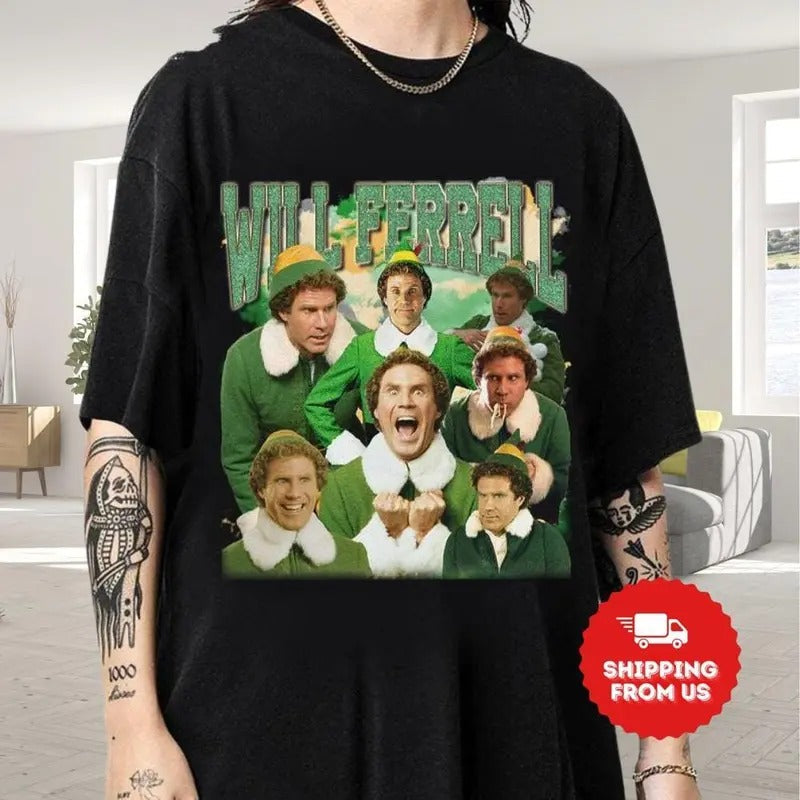 Will Ferrell Elf Shirt, Christmas Movie Shirt, Buddy Elf Graphic Tee, Funny Christmas Hoodie, Christmas Gift, Vacation Costume Christmas Gift Idea 2024, Gift For Him, Gift For Her