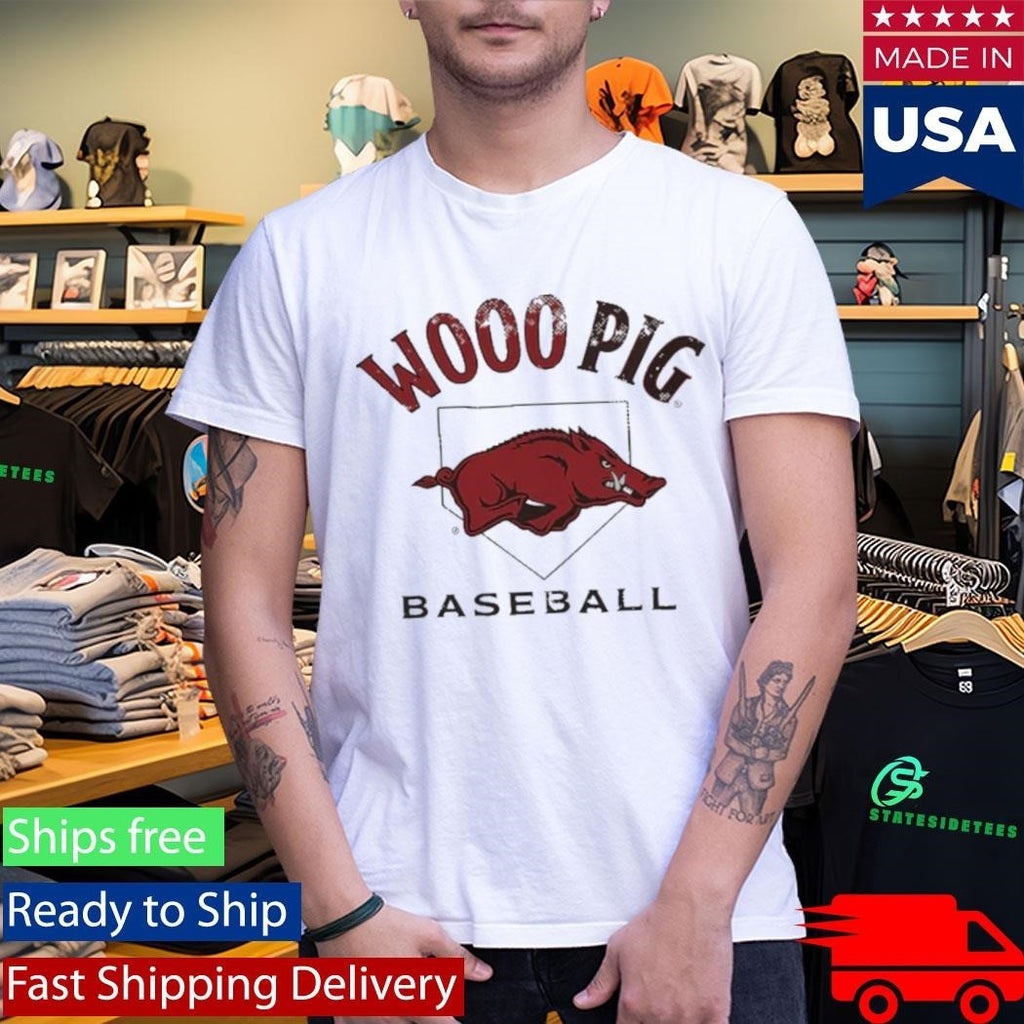 Wooo Pig Arkansas Baseball Home Plate Shirt