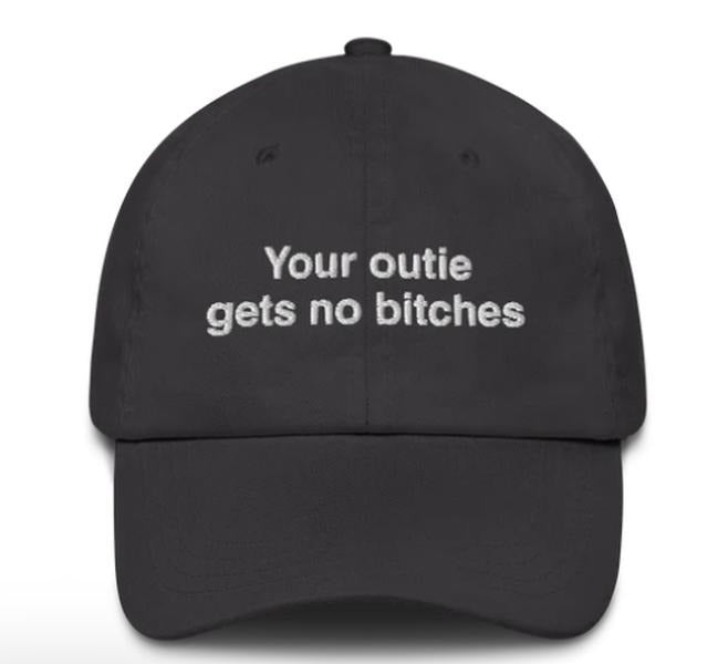Your Outie Gets No Bitches Hat, Severance-Inspired Embroidered Hat | Severance Gifts | Severance Merch | Quote Hat