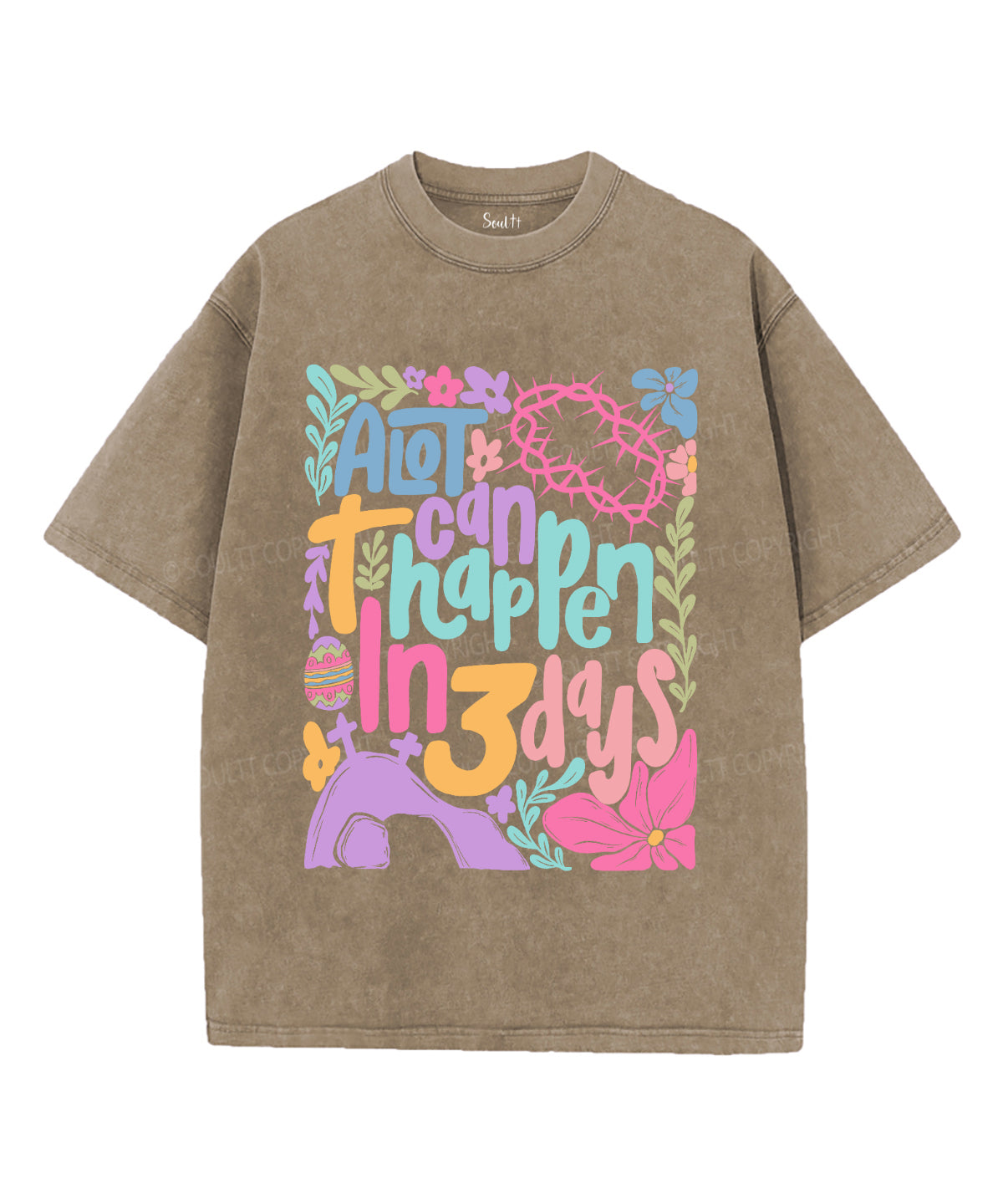 A Lot Can Happen In 3 Day Unisex Washed Christian T-shirt