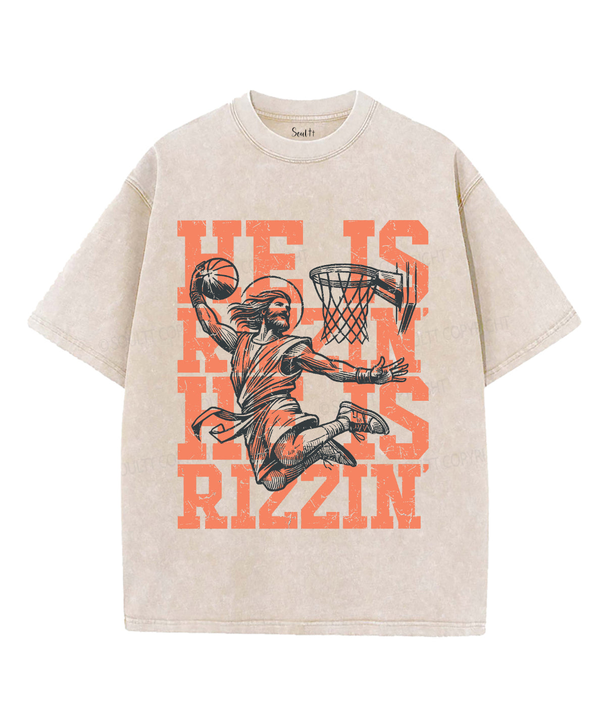 He Is Risen Unisex Washed Christian T-shirt Style008