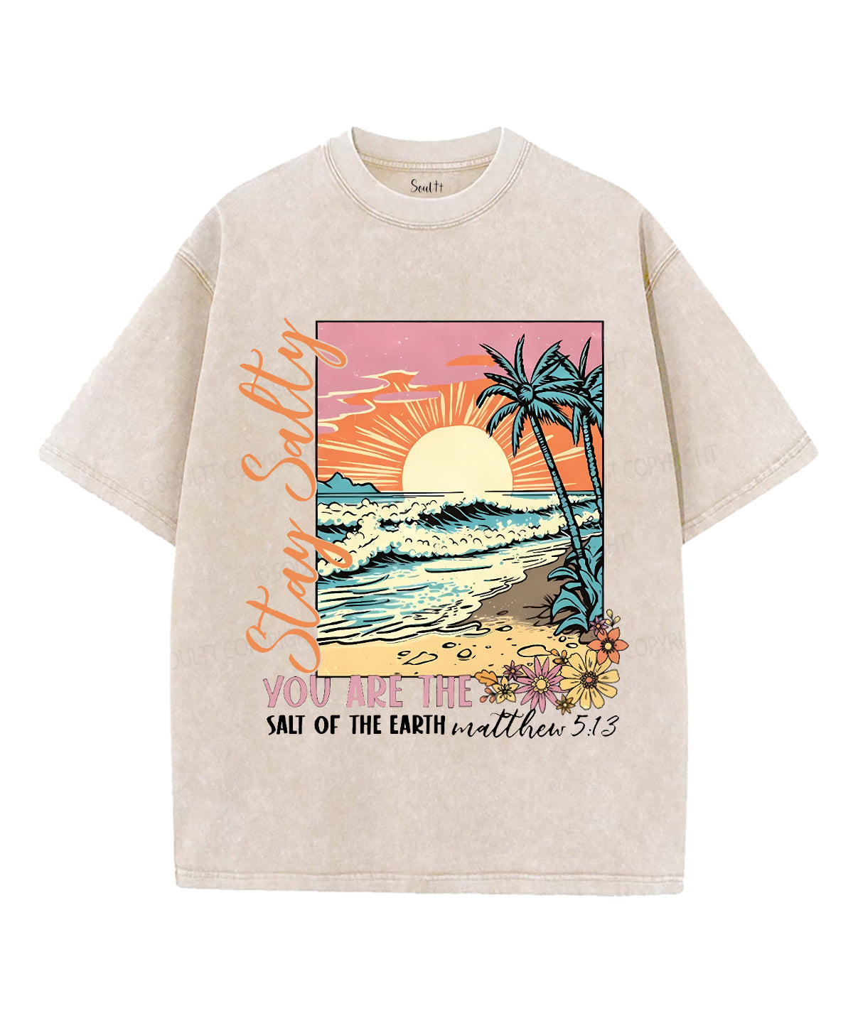 Stay Salty Unisex Washed Christian T-shirt Style013