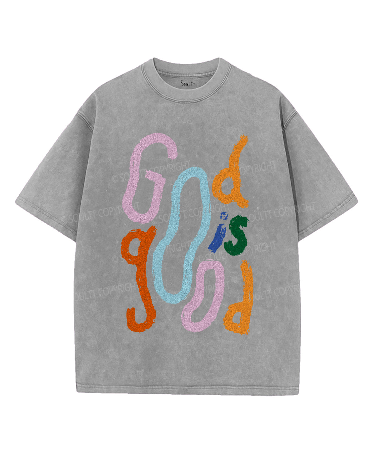 God Is Good Unisex Washed Christian T-shirt