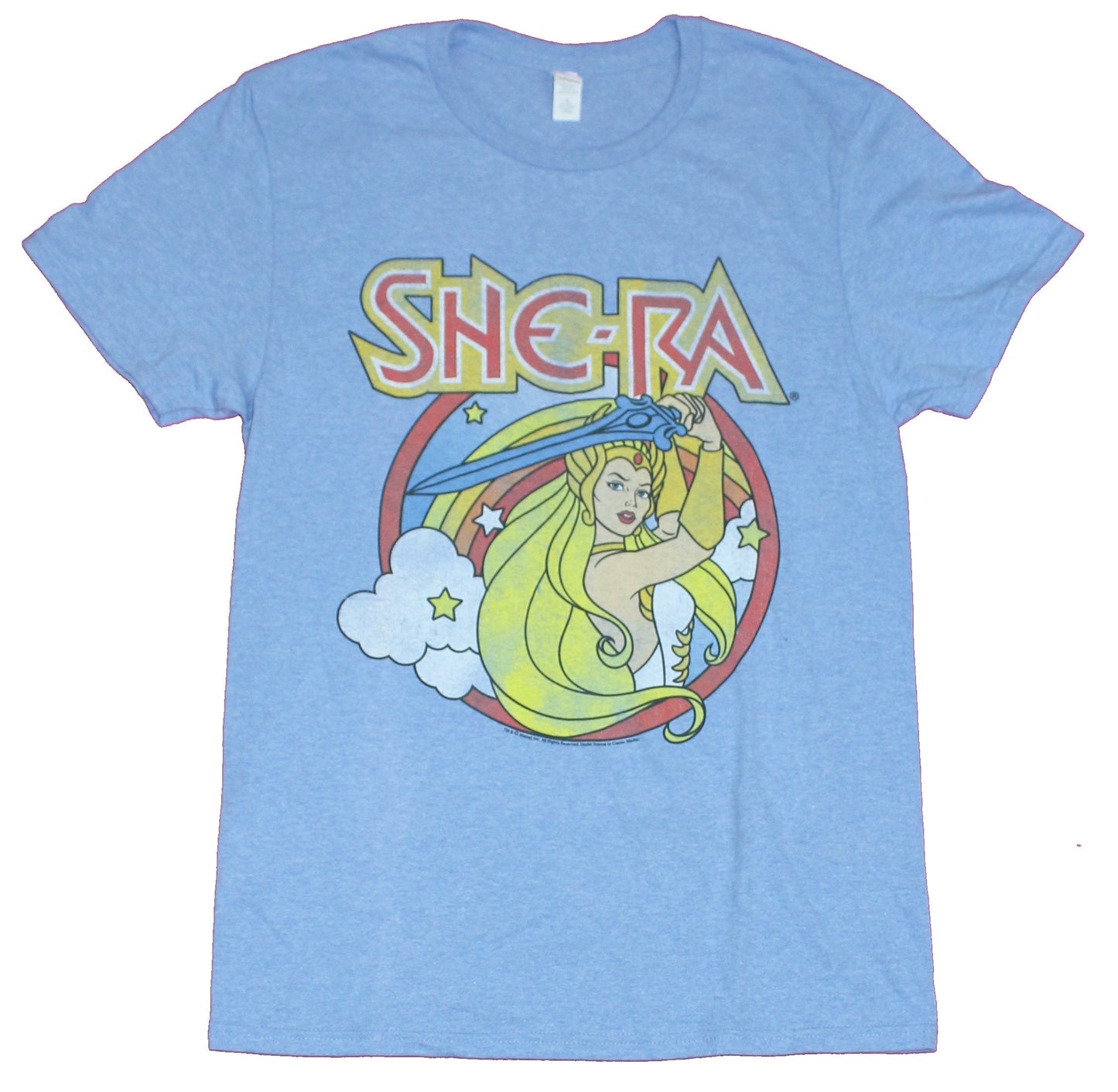 She-Ra Mens T-Shirt - Distressed Sword Swinging Circle Logo Image