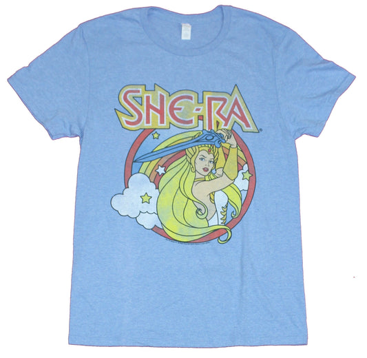 She-Ra Mens T-Shirt - Distressed Sword Swinging Circle Logo Image