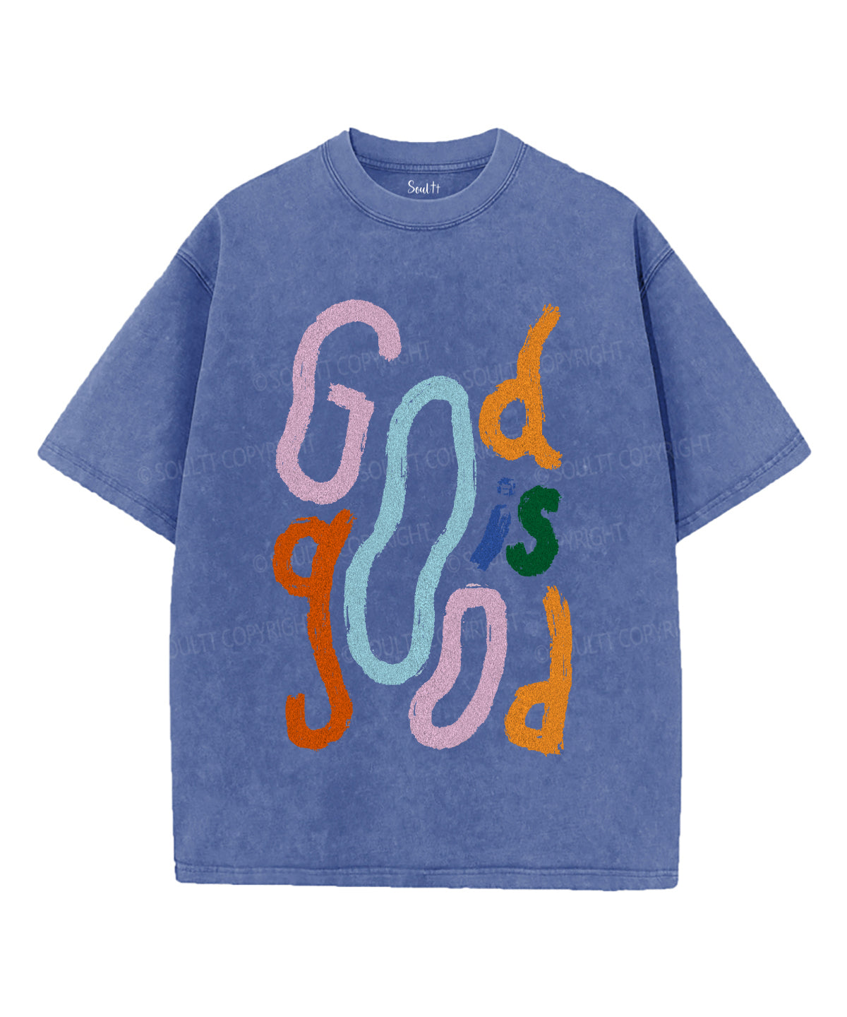 God Is Good Unisex Washed Christian T-shirt