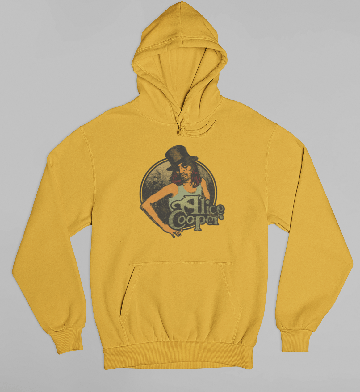 Alice Cooper Showtime 1976 Vintage Mens Hoodie Gold