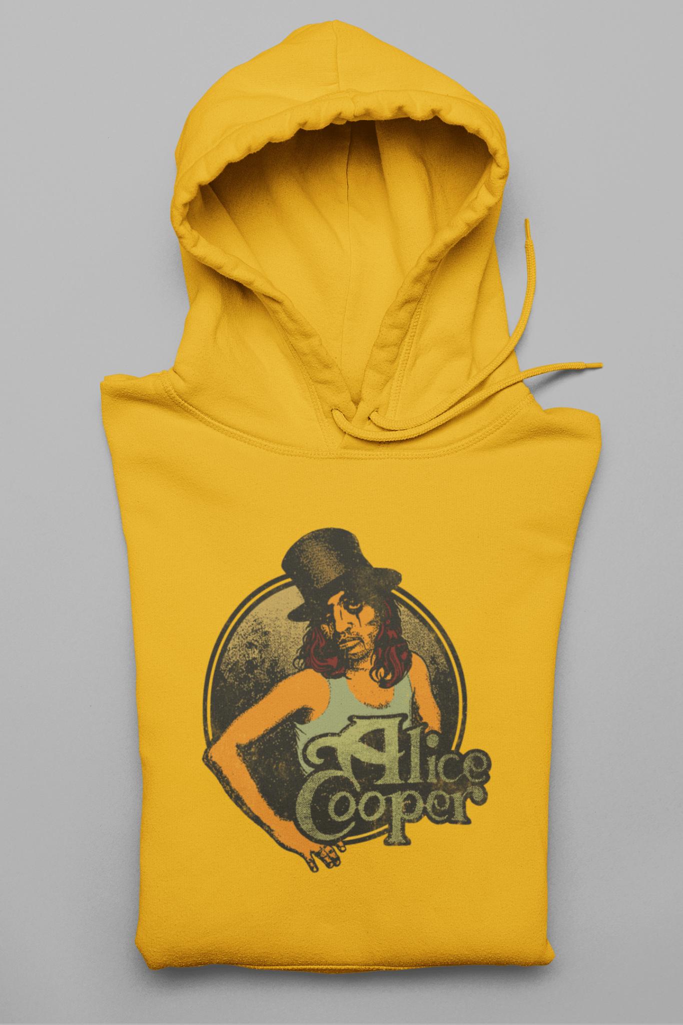 Alice Cooper Showtime 1976 Vintage Mens Hoodie Gold