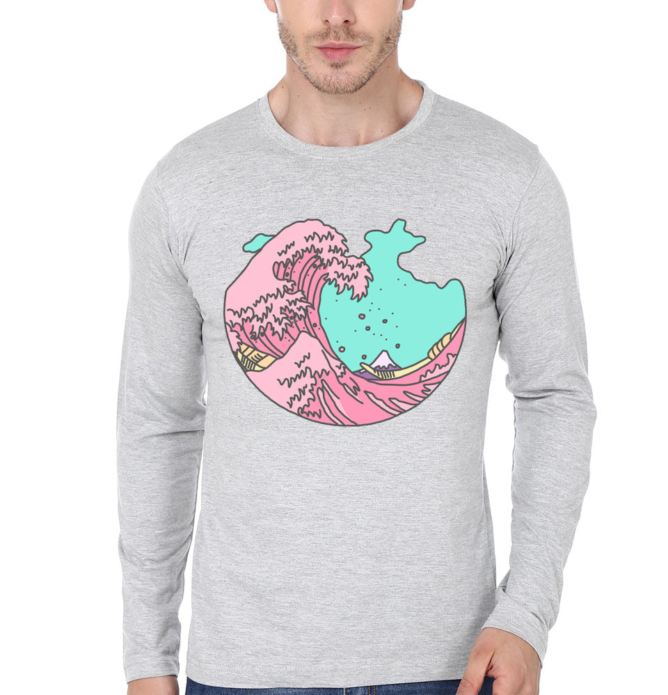 Japanese Pastel Kawaii Anime Meme Surf Beach Wave Grey T-Shirt Hoodie, Sweatshirt | VibeTeeNation.com