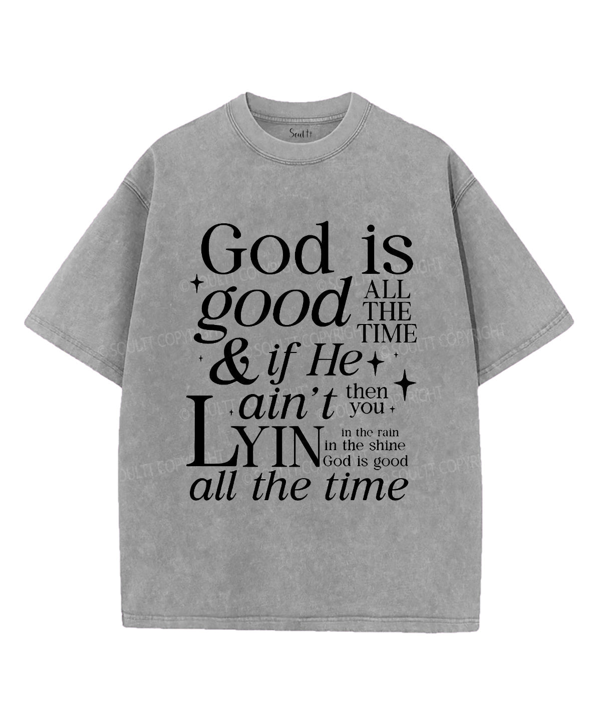 God Is Good Unisex Washed Christian T-shirt Style006