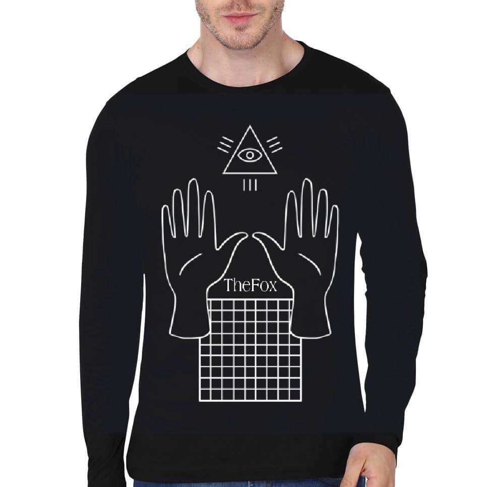 The Fox Black Full Sleeve T-Shirt Hoodie, Sweatshirt | VibeTeeNation.com
