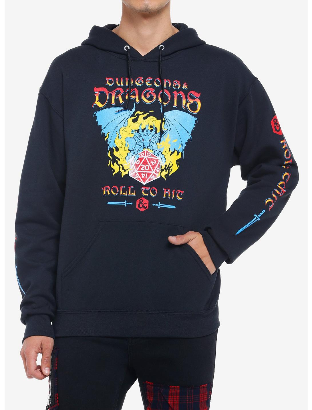 Black Dungeons and Dragons D&D Table Top Gaming- Roll To Hit Hoodie