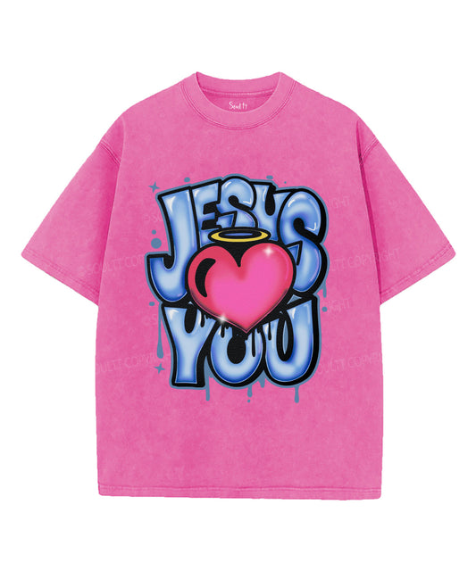 Jesus Love You Washed Christian T-shirt Style002